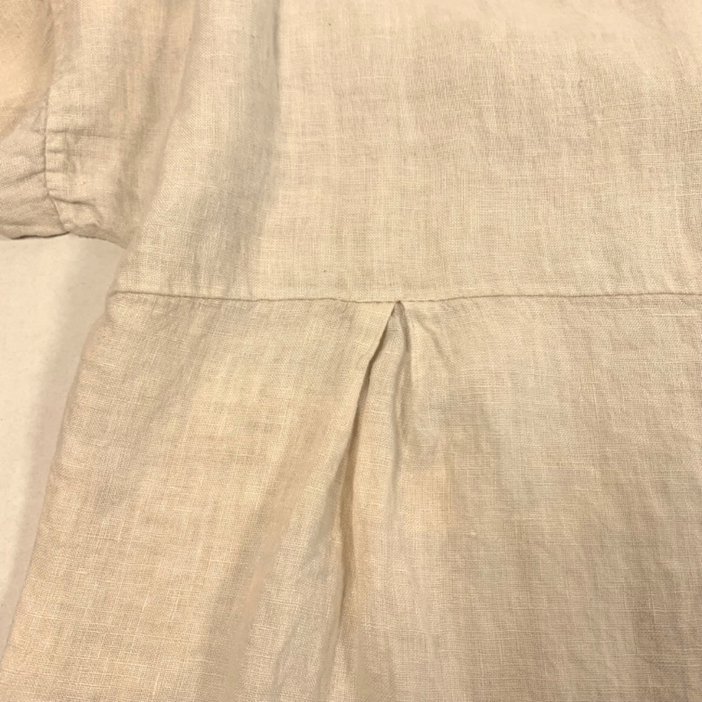 Boho chic 100% Linen Made in Italy tan/beige high low top buttons spring/beach - Picture 12 of 16